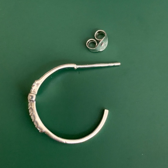 .925 Cross Hoop Sterling Silver Earrings #faith #bible - Picture 3 of 7